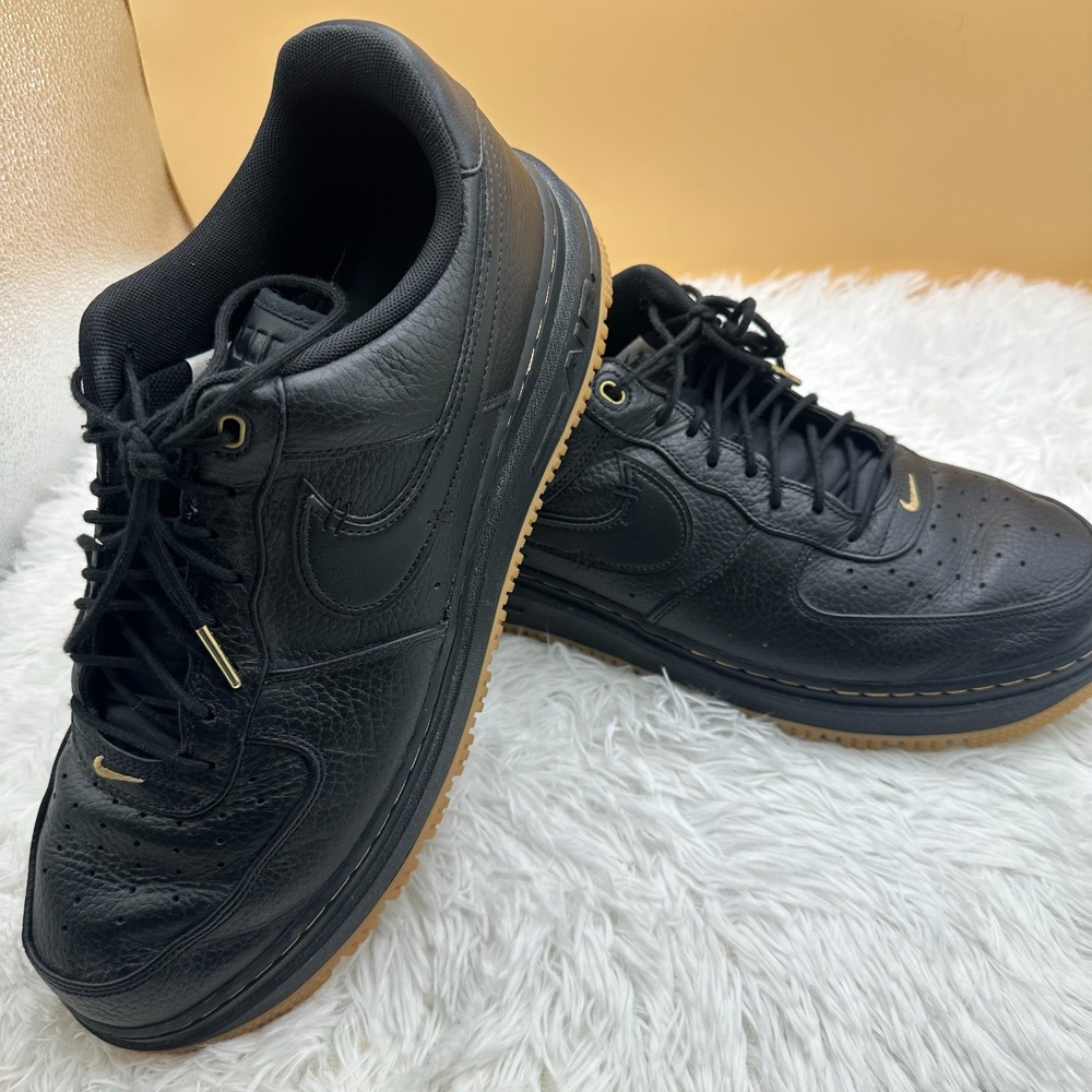 Nike Air Force 1 Luxe Black Gum Men's Size 14 Leather Sneakers DB4109-001